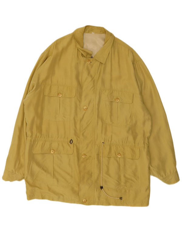 Vintage Ανδρικό Utility Jacket UK 44 2XL Yellow Silk