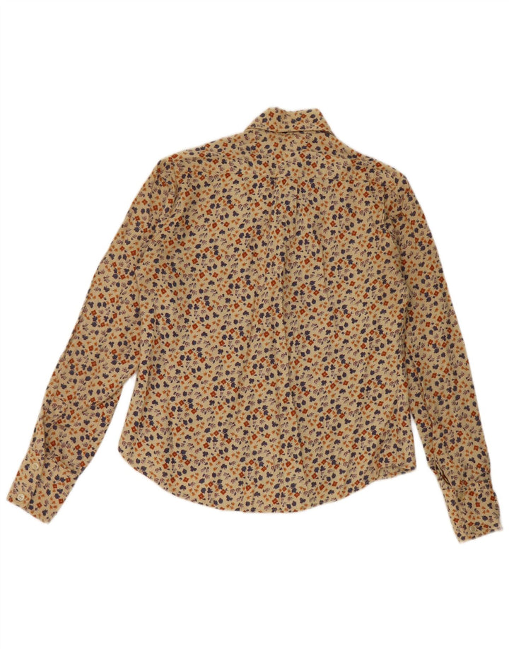 Vintage γυναικείο πουκάμισο UK 12 Medium Beige Floral