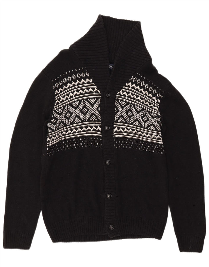 Ανδρικό πουλόβερ με ζακέτα CHAPS Small Black Fair Isle Cotton