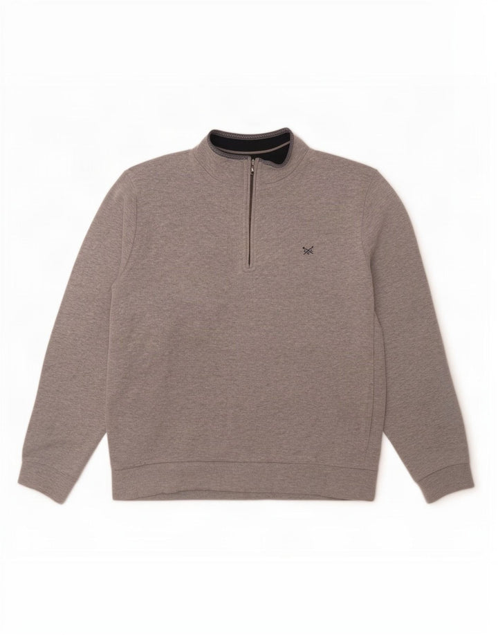 Ανδρικό φούτερ με φερμουάρ Crew Clothing, Jumper με μεγάλο γκρι χρώμα