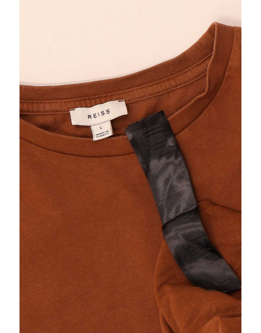 Γυναικείο T-Shirt Reiss Top μεγάλο καφέ βαμβακερό
