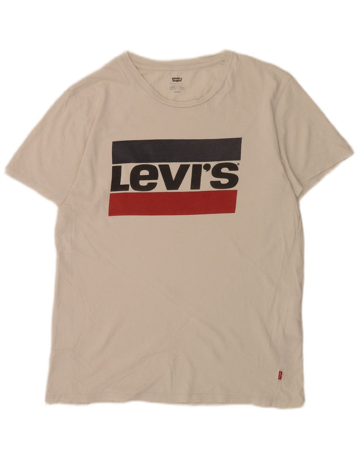 Ανδρικό γραφικό μπλουζάκι Levi's Top μεσαίο λευκό χρώμα, βαμβακερό