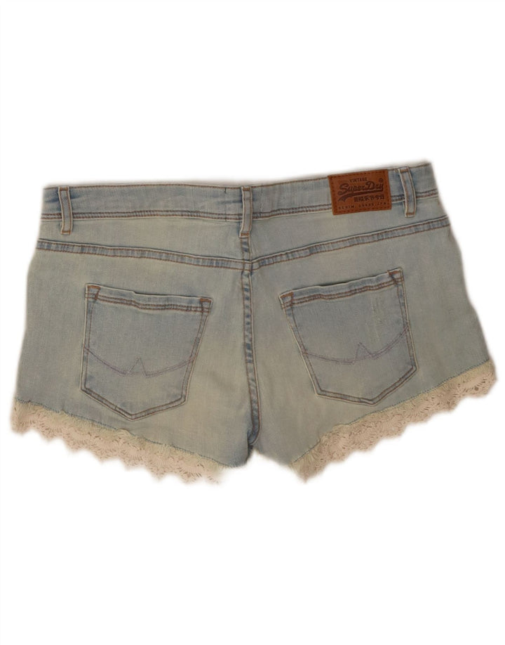 Γυναικείο τζιν σορτς Superdry W28, μεσαίο μπλε βαμβακερό