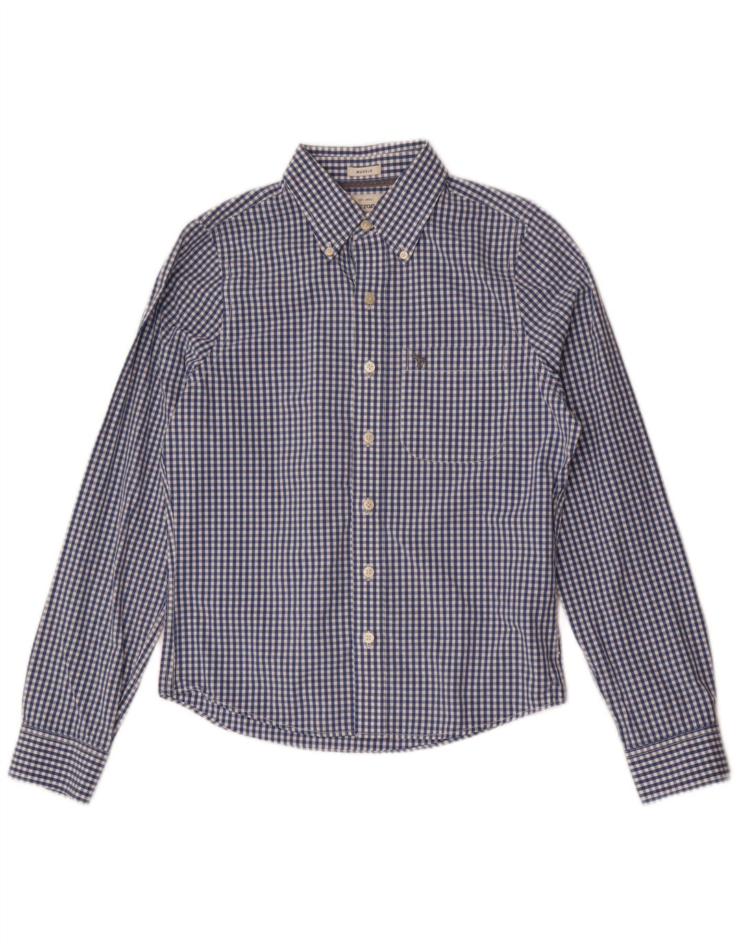 Abercrombie & Fitch Ανδρικό Μυϊκό Πουκάμισο Μικρό Μπλε Gingham