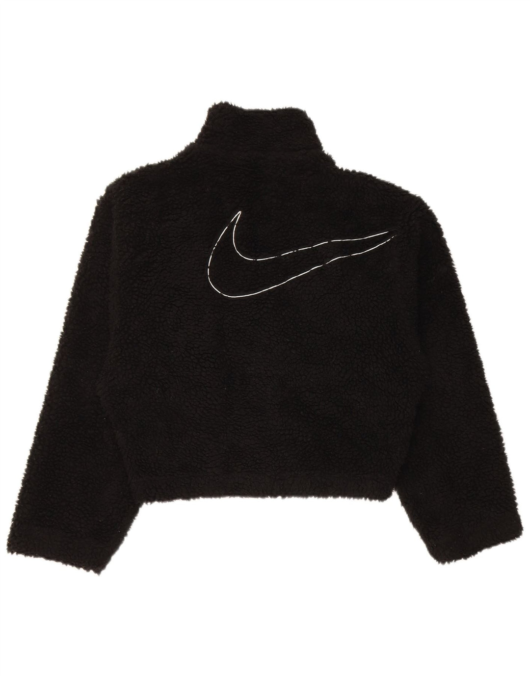 Nike Γυναικείο γραφικό μπουφάν φλις μεγάλου μεγέθους UK 6 XS μαύρο πολυεστέρα