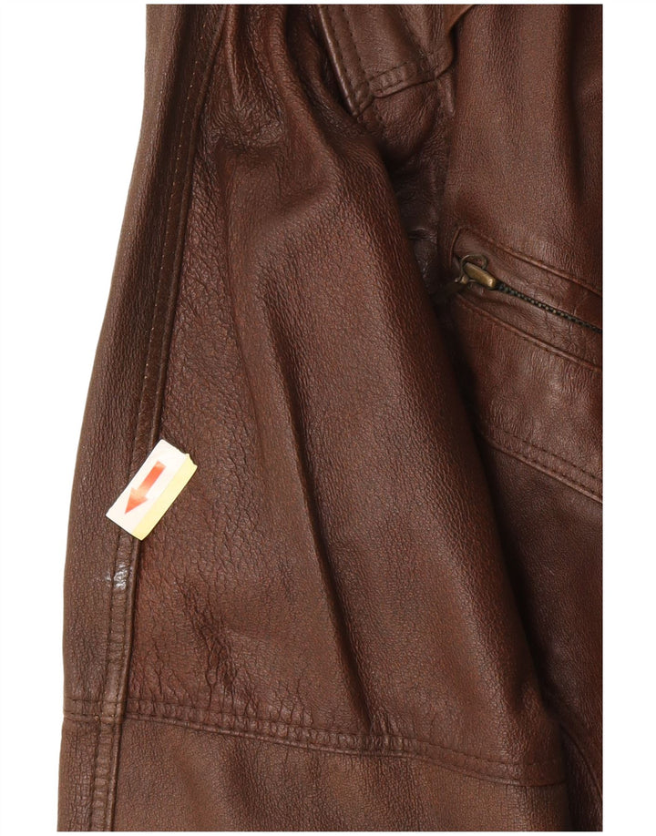 Vintage Ανδρικό Δερμάτινο Μπουφάν UK 38 Μεσαίο Καφέ Δερμάτινο Ρετρό