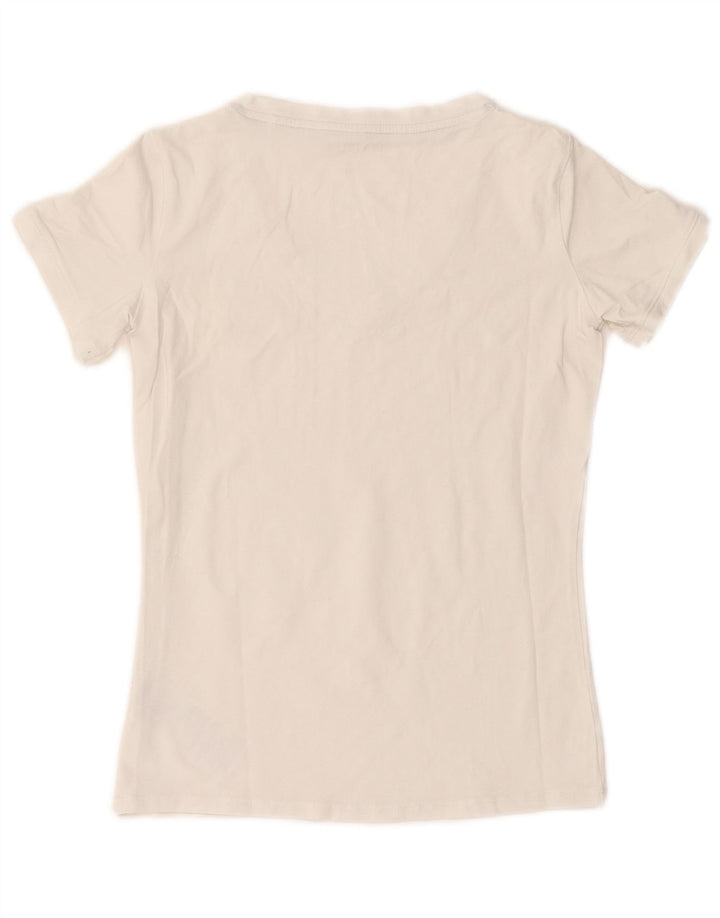 Guess Γυναικείο T-Shirt Top UK 12 μεσαίο λευκό βαμβακερό