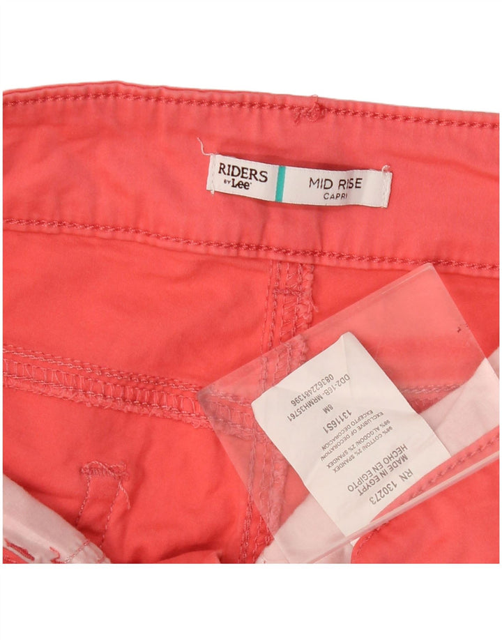 LEE Womens Riders Ψηλόμεσο παντελόνι Capri US 8 Medium W30 L18 Red Cotton