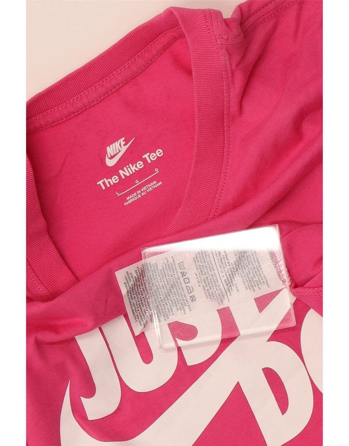 Ανδρικό γραφικό T-Shirt NIKE Top μεγάλο ροζ βαμβακερό