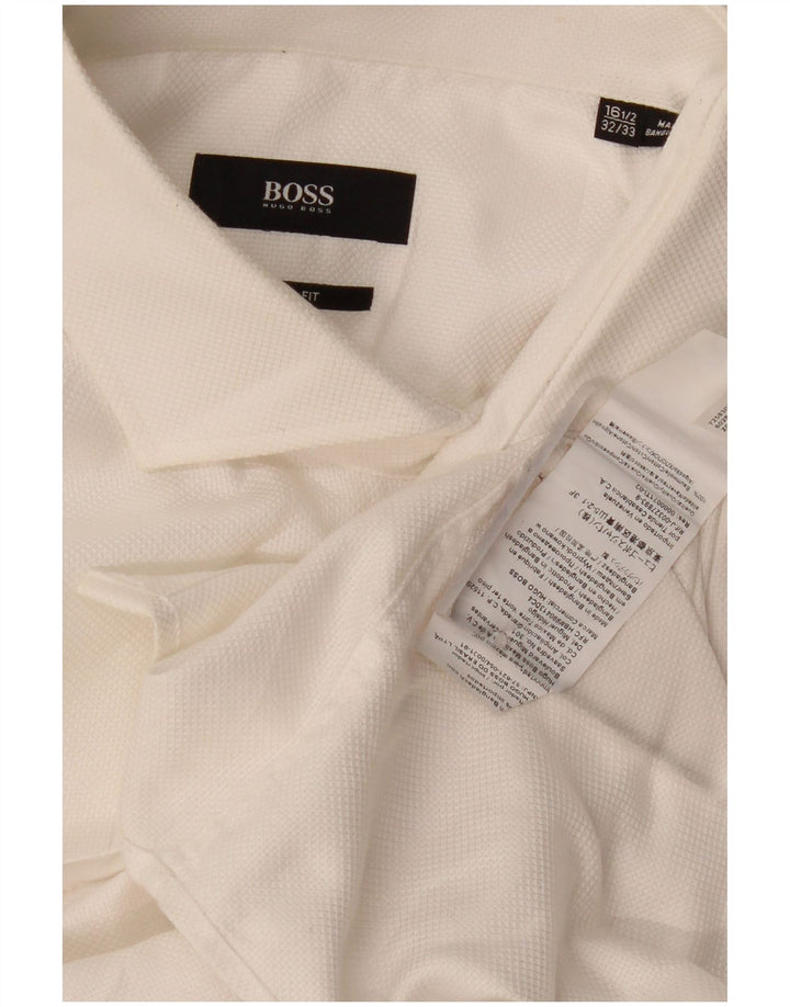 Ανδρικό ψηλό πουκάμισο Hugo Boss Μέγεθος 16 1/2 μεγάλο λευκό βαμβακερό