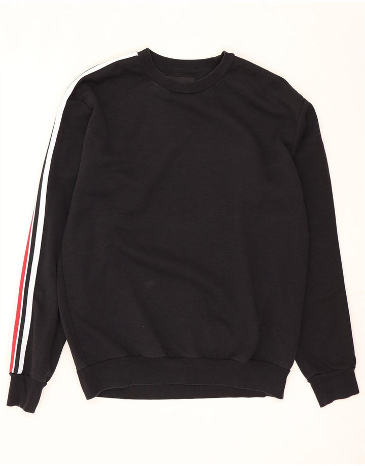 Zara Ανδρικό Φούτερ Jumper Μεγάλο Μαύρο Ριγέ Βαμβακερό