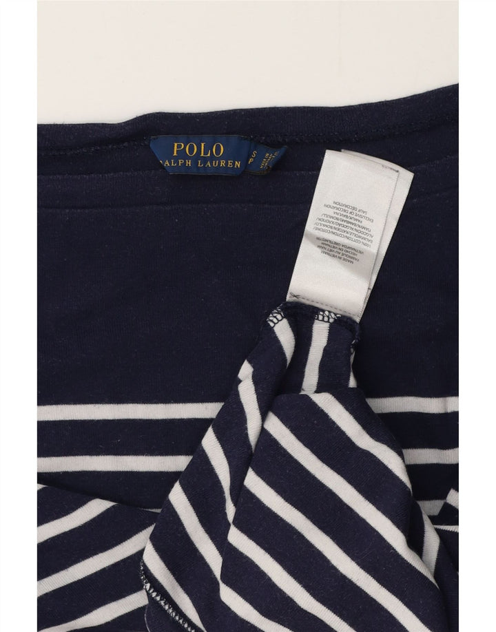 POLO RALPH LAUREN Γυναικείο μακρυμάνικο UK 10 Small Navy Blue ριγέ