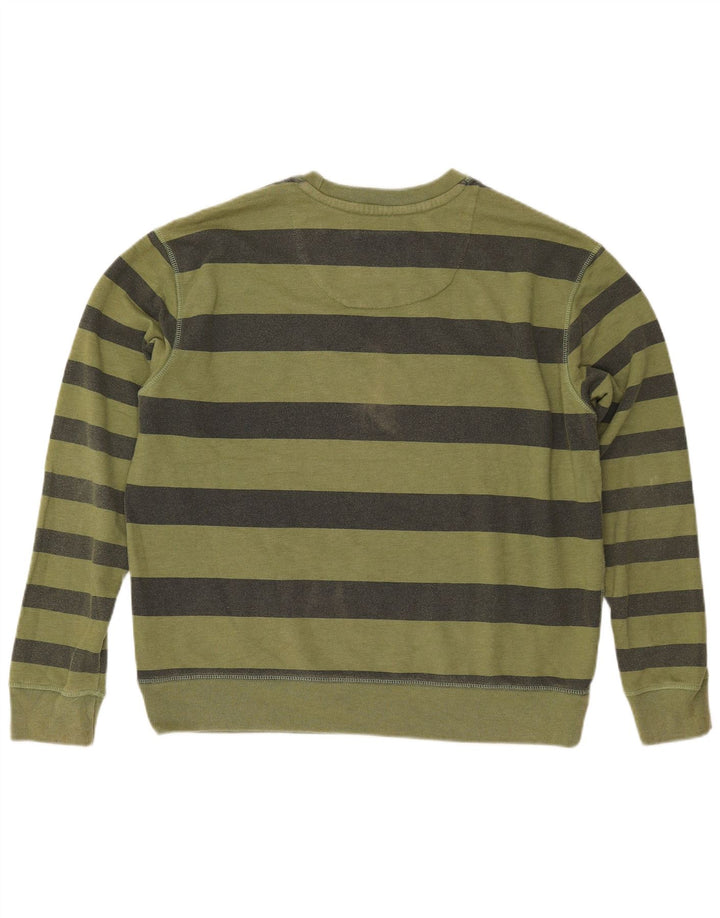 JACK WILLS Γυναικείο φούτερ μεγάλου μεγέθους Jumper UK 14 Μεγάλο χακί ριγέ