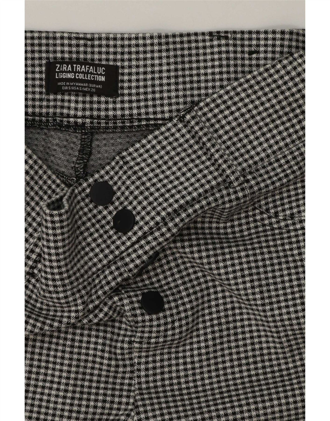 Zara Γυναικεία κολάν Trafaluc UK 8 Small Black Gingham