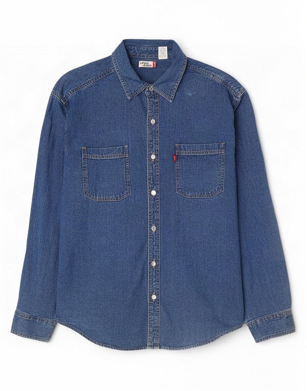 Ανδρικό τζιν πουκάμισο Levi's μεγάλο μπλε βαμβακερό