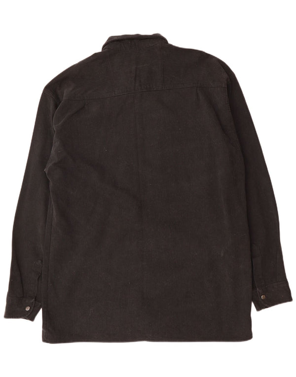 Ανδρικό κοτλέ πουκάμισο VINTAGE UK 47/48 3XL Μαύρο βαμβακερό