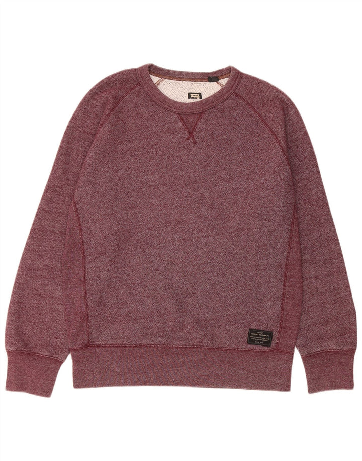 Ανδρικό φούτερ Levi's Jumper από μεσαίο βαμβακερό μπορντό
