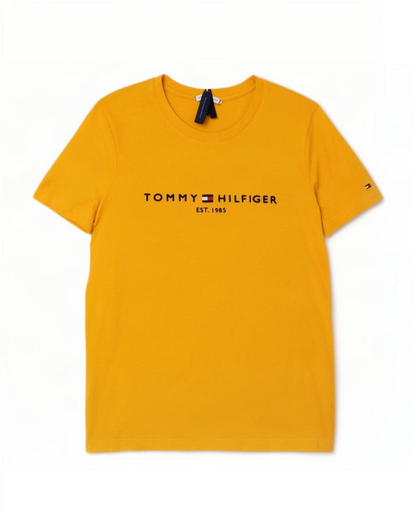 Γυναικείο γραφικό μπλουζάκι Tommy Hilfiger Top UK 6 XS κίτρινο βαμβακερό