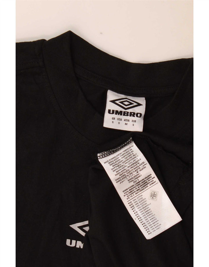 Ανδρικό γραφικό μπλουζάκι Umbro, μικρό μαύρο βαμβακερό