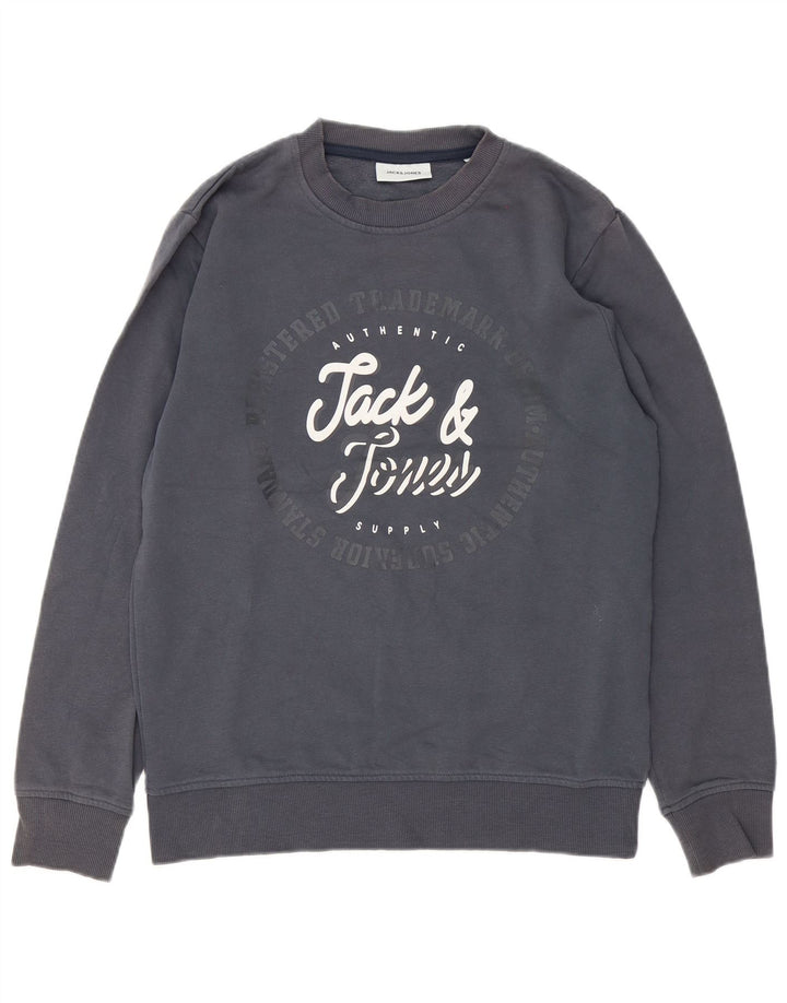 Ανδρικό γραφικό φούτερ Jack & Jones Jumper Medium Grey