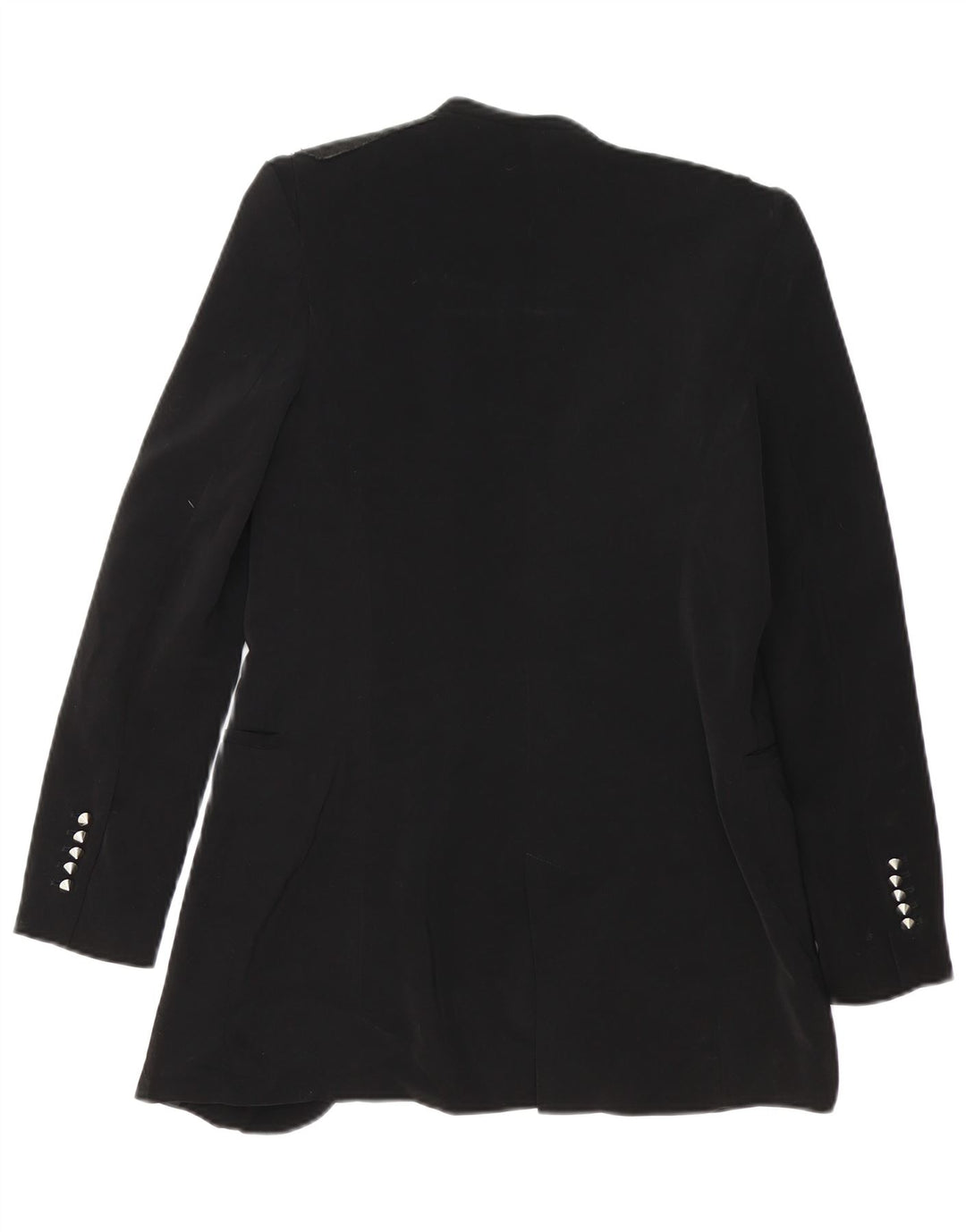 ZARA Γυναικείο Longline Open Blazer Jacket UK 10 Small Black Acetate