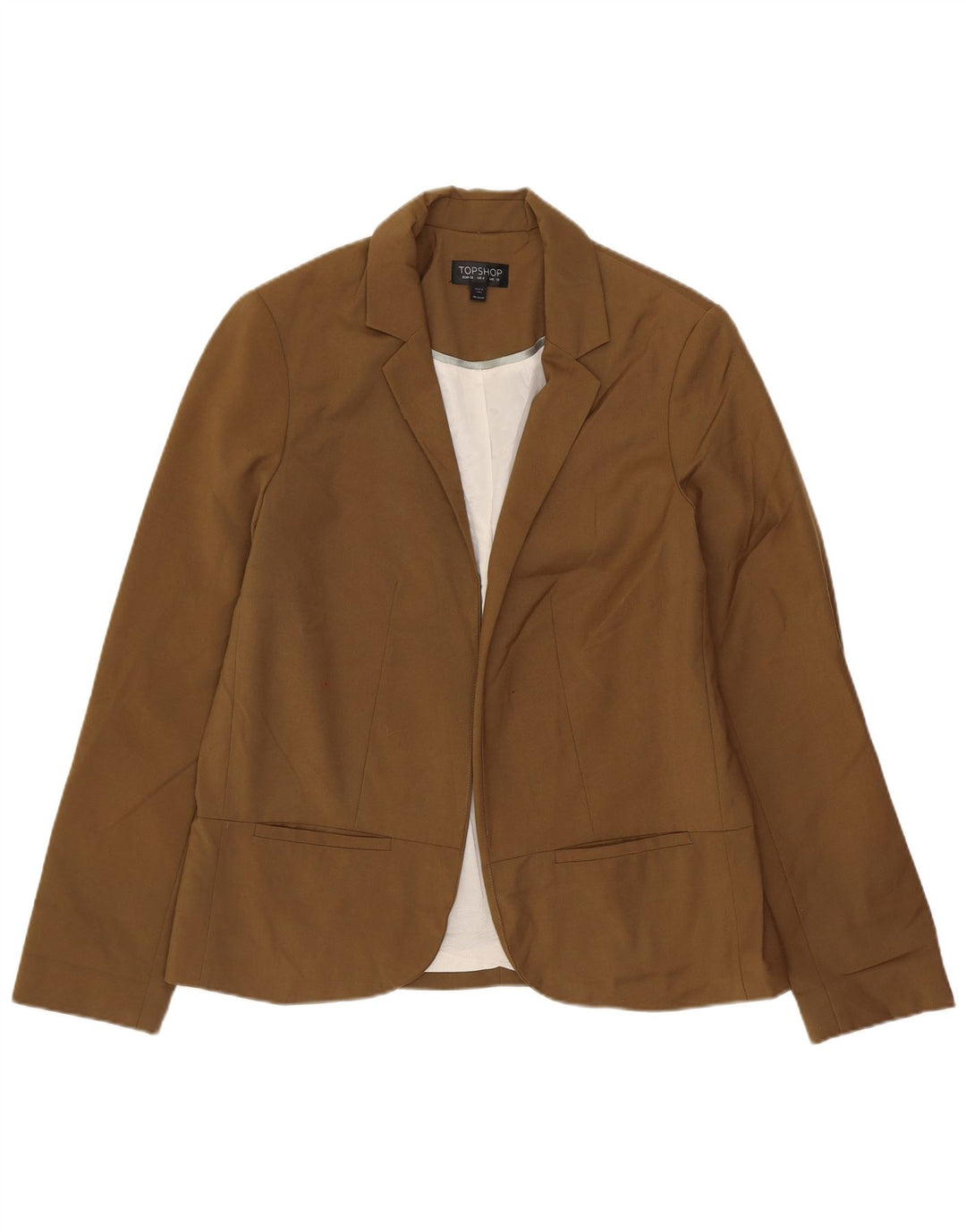 Topshop Γυναικείο Open Oversized Blazer Jacket UK 10 Small Brown Polyester