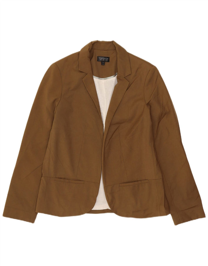 Topshop Γυναικείο Open Oversized Blazer Jacket UK 10 Small Brown Polyester