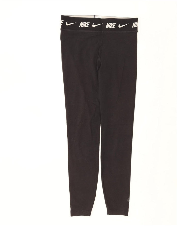 Γυναικεία γραφικά κολάν NIKE UK 12 μεσαίου μαύρου βαμβακερού