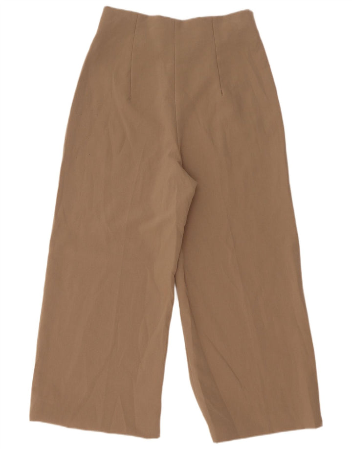 Zara Γυναικείο παντελόνι με φαρδύ κομμένο πόδι Medium W29 L25 Beige