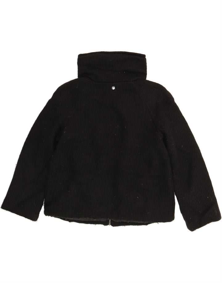 BENETTON Girls Knit Bomber Jacket 9-10 Years Black Vintage Benetton and Second-Hand Benetton from Messina Hembry 