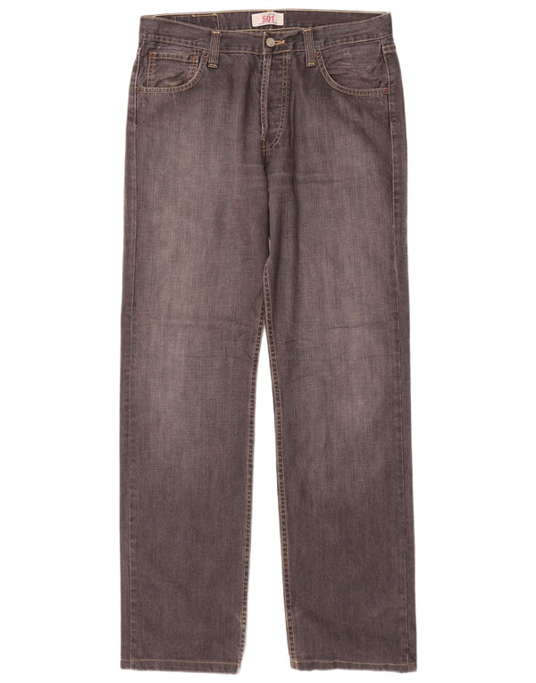 Levi's Mens 501 Straight Jeans W32 L32 Γκρι βαμβακερό