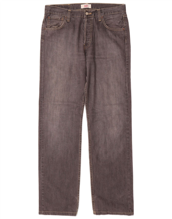 Levi's Mens 501 Straight Jeans W32 L32 Γκρι βαμβακερό