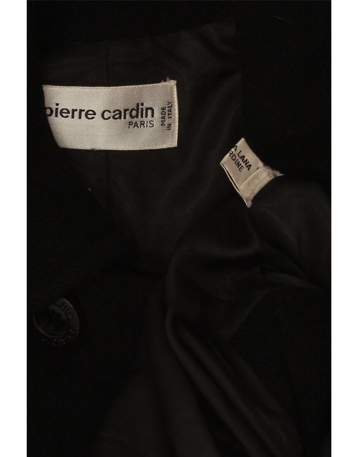 Pierre Cardin Γυναικείο παλτό με διπλό στήθος UK 20 2XL Μαύρο μαλλί