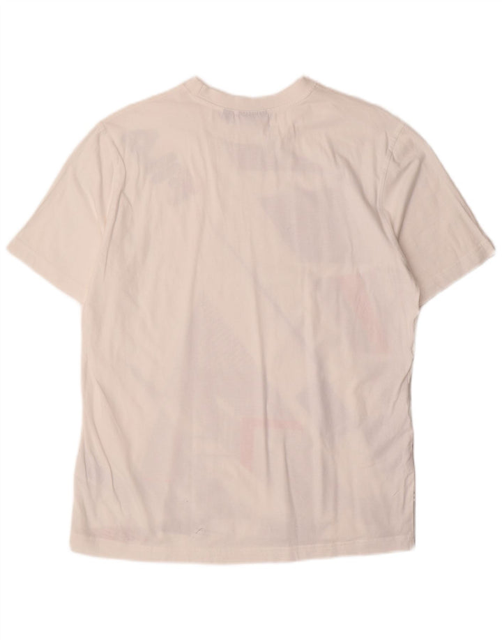 Ανδρικό γραφικό T-Shirt Fila Top Μεσαίο λευκό γεωμετρικό βαμβακερό