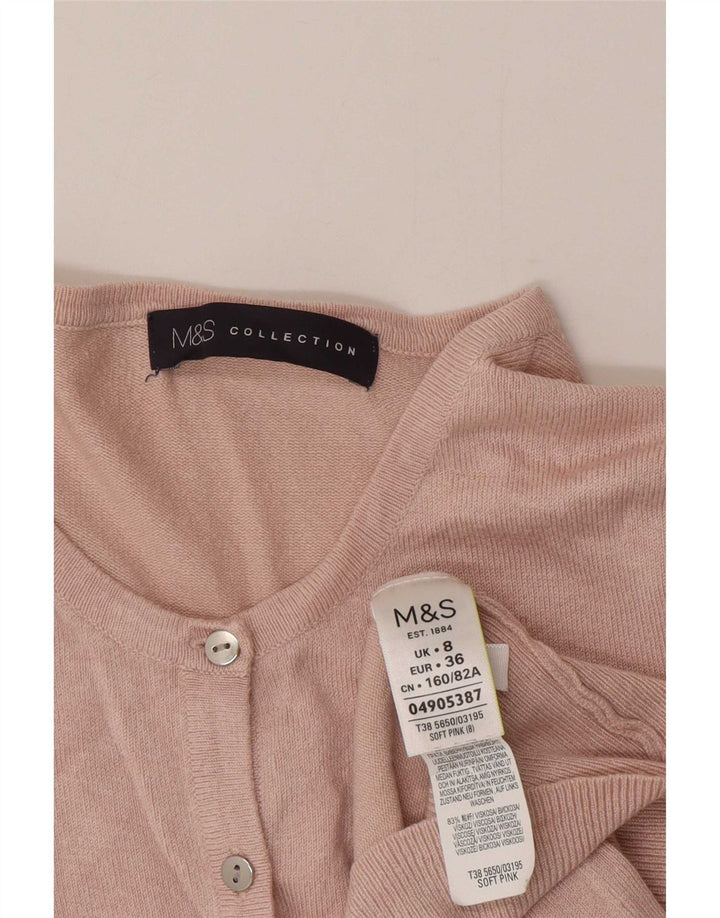 Marks & Spencer Γυναικεία ζακέτα UK 8 Small Pink Viscose