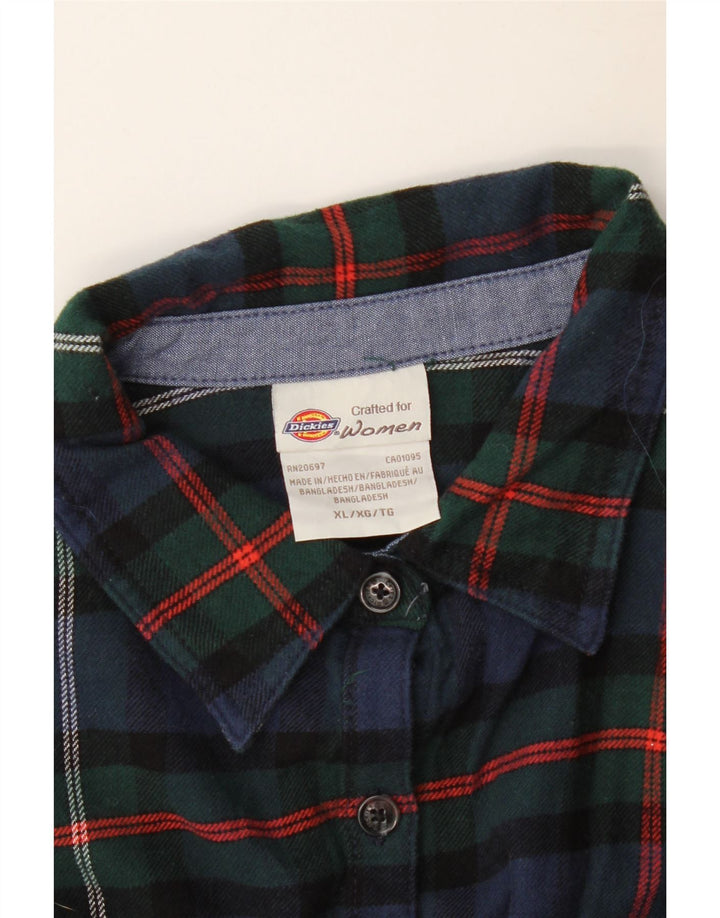 DICKIES Γυναικείο φανελένιο πουκάμισο UK 18 XL Navy Blue Check