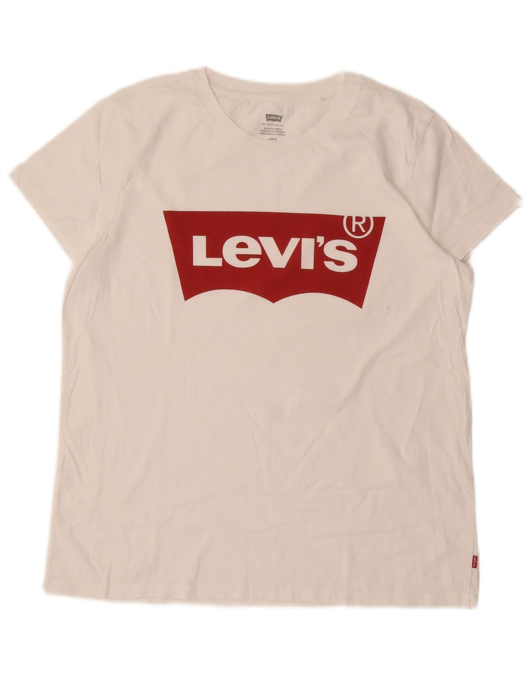 Γυναικείο γραφικό μπλουζάκι Levi's Top UK 16 μεγάλο λευκό βαμβακερό