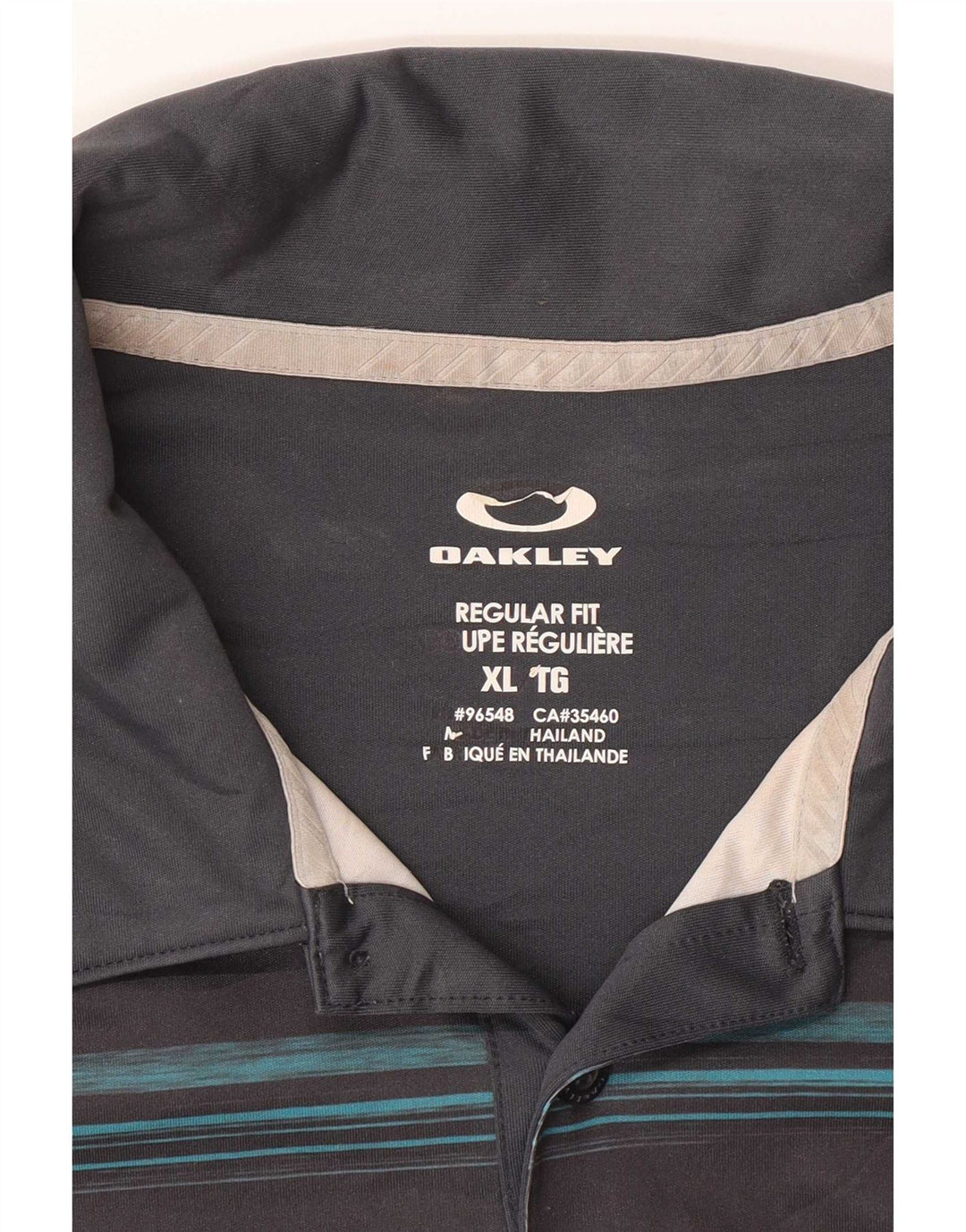 Oakley Ανδρικό πουκάμισο πόλο με κανονική εφαρμογή XL γκρι ριγέ