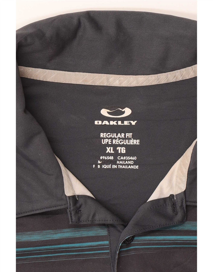 Oakley Ανδρικό πουκάμισο πόλο με κανονική εφαρμογή XL γκρι ριγέ