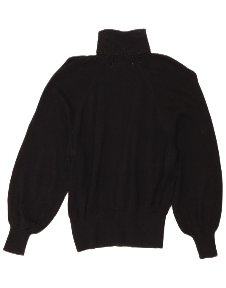 Zara Γυναικείο πουλόβερ με ρολό λαιμόκοψη UK 10 Small μαύρο Lyocell