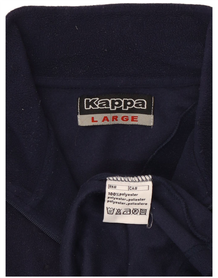 Kappa Ανδρικό φερμουάρ Fleece Jumper Μεγάλο Navy Blue Polyester