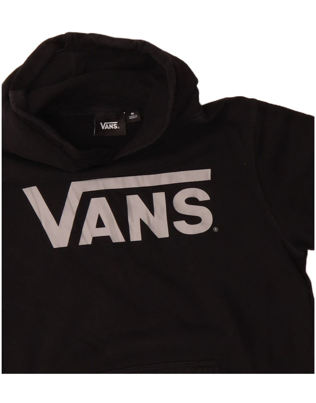 VANS Γυναικείο Γραφικό Hoodie Jumper UK 12 μεσαίο μαύρο βαμβακερό