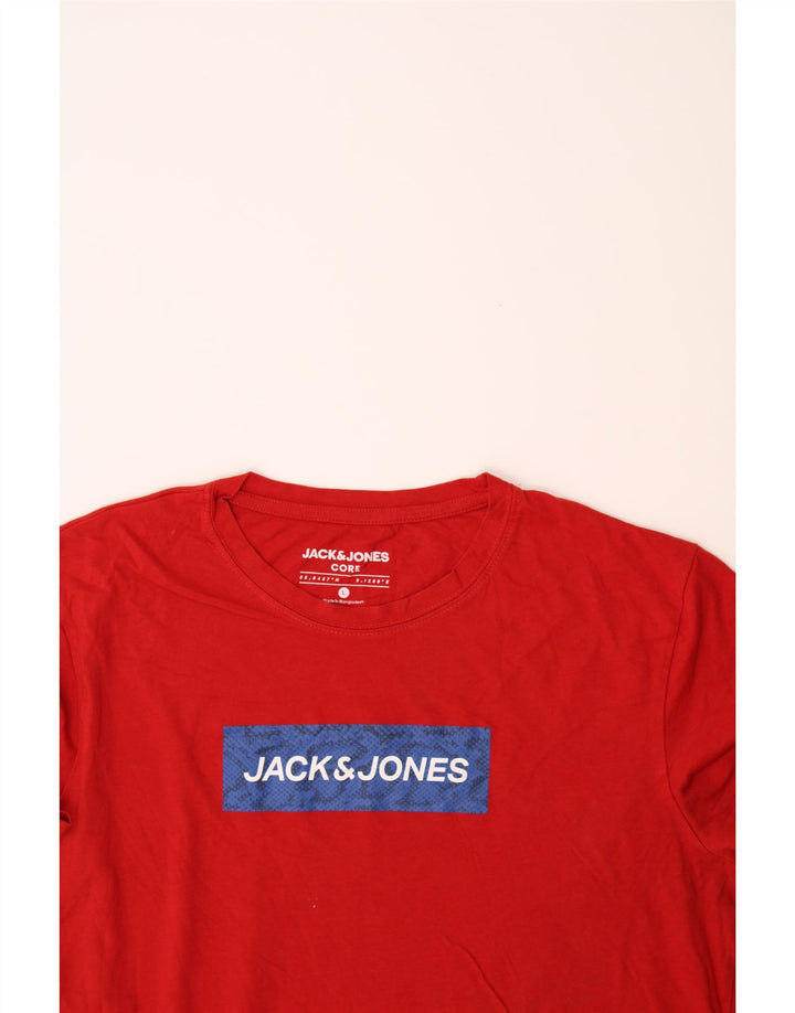 JACK & JONES Mens Graphic T-Shirt Top Large Red Cotton Vintage Jack & Jones and Second-Hand Jack & Jones from Messina Hembry 