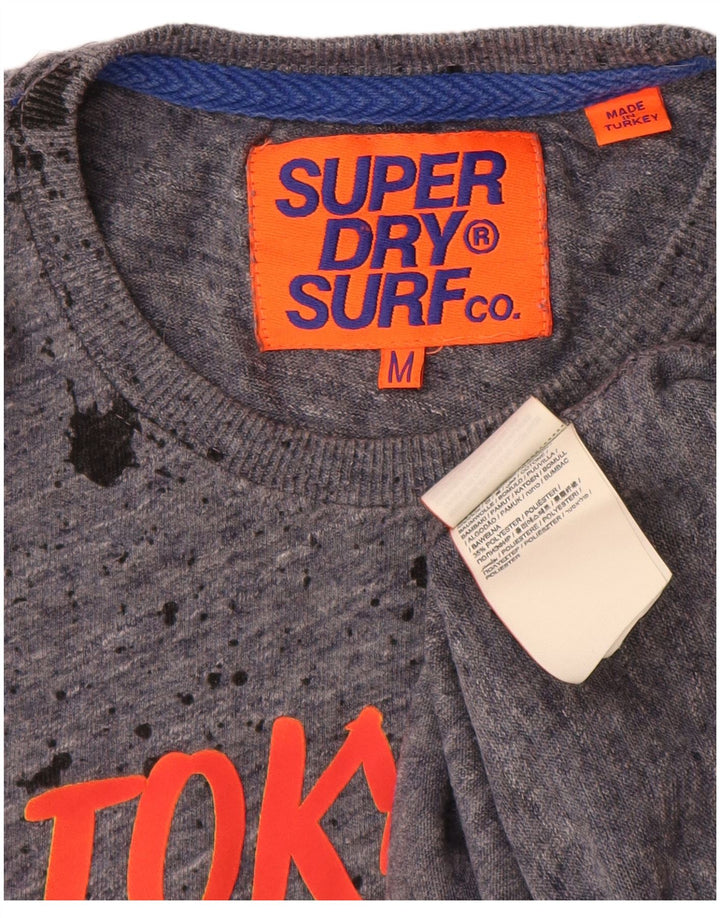 Ανδρικό γραφικό μπλουζάκι Superdry Top Medium Grey Tie Dye Cotton