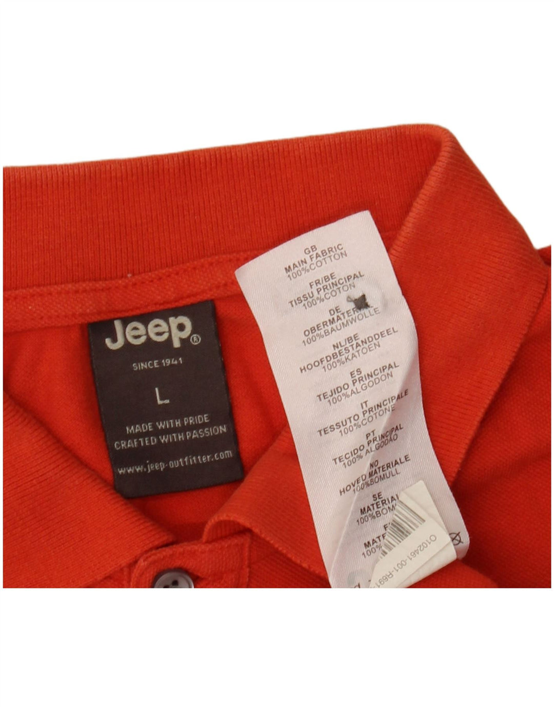 Ανδρικό μπλουζάκι Jeep Polo μεγάλο πορτοκαλί βαμβακερό