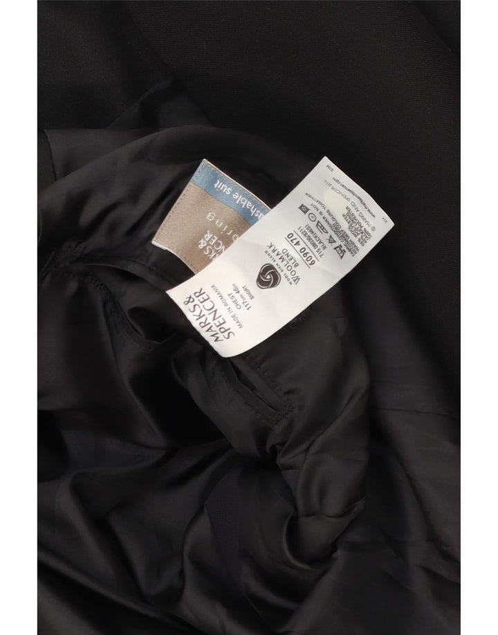 Marks & Spencer Ανδρικό σακάκι σακάκι 2 κουμπιών UK 46 XL μαύρο μαλλί