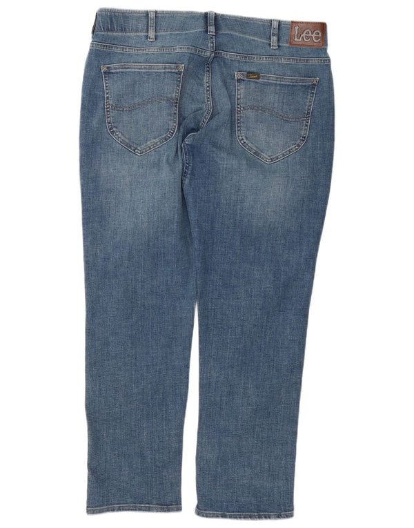 Lee Womens Extreme Motion Tapered Straight Jeans W36 L30 Blue Cotton