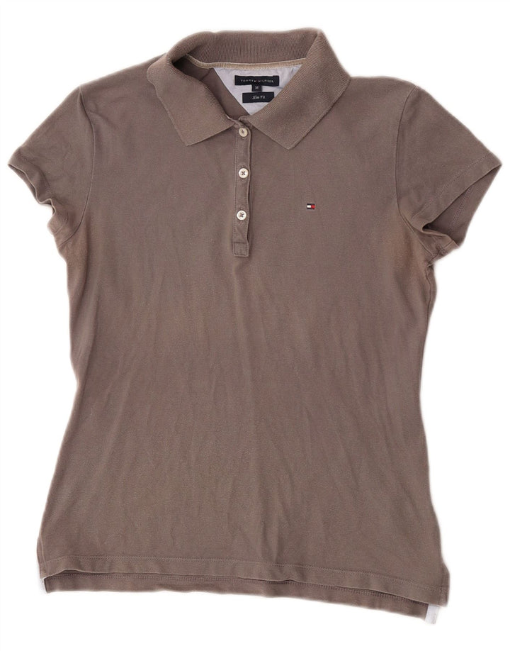 Tommy Hilfiger Γυναικείο πουκάμισο Polo Slim Fit UK 12 μεσαίου γκρι βαμβακερό