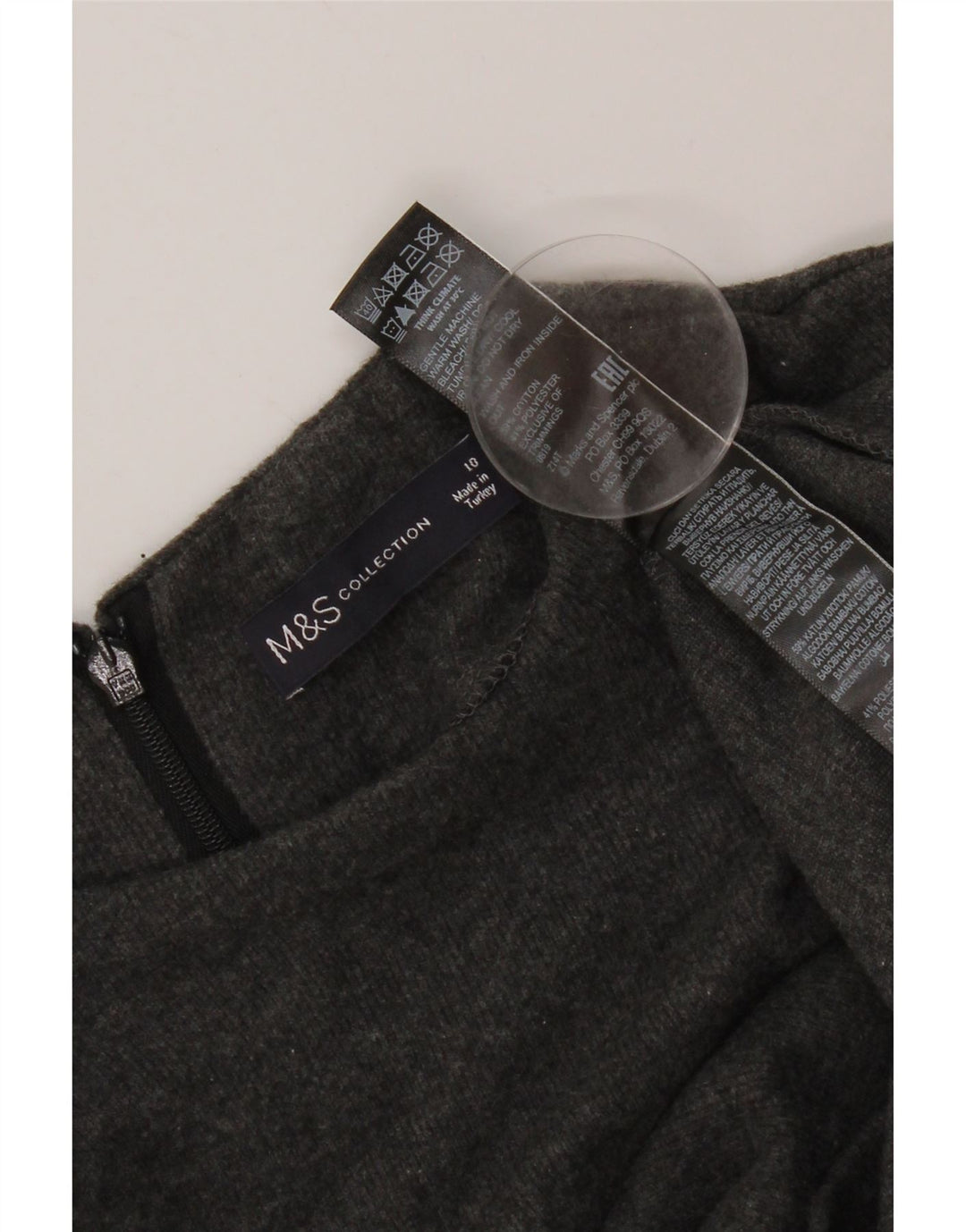 Marks & Spencer Γυναικείο Φόρεμα Jumper UK 10 Μικρό Γκρι Βαμβακερό