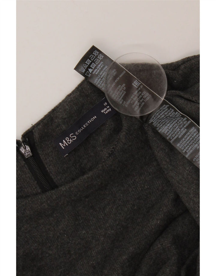 Marks & Spencer Γυναικείο Φόρεμα Jumper UK 10 Μικρό Γκρι Βαμβακερό